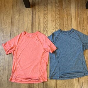 2x Zella Short Sleeve Tees - Orange and Gray